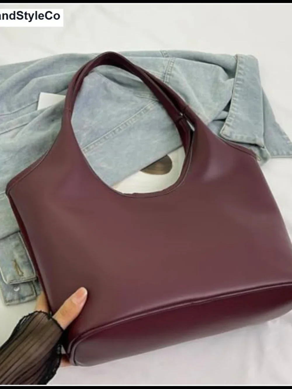 Faux Suede Tote Bag with Bow - Hobo Handbag for Women